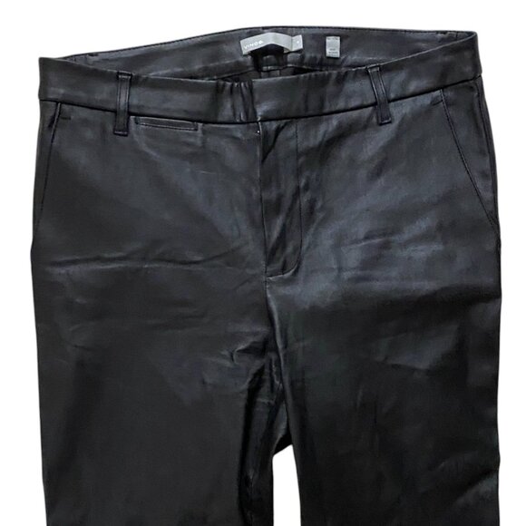 Vince 100% Lamb Leather Boot-Cut Pant Black Designer Mobwife Quiet Luxury-10 - Picture 3 of 12